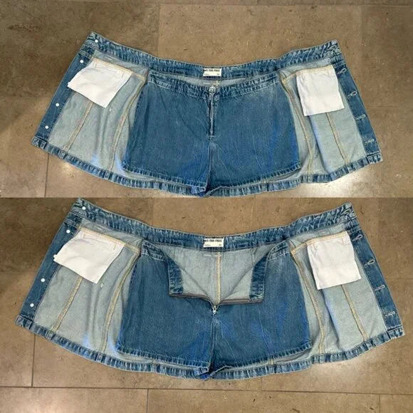 Free People Light Blue Denim Skort - Picture 13 of 16